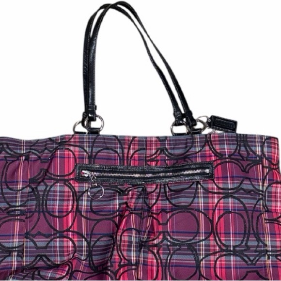 Coach Poppy Tartan Plaid Carryall Bag F15480 - Picture 3 of 16